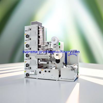 RY-4502L COLOR AUTOMATIC LABEL FLEXO PRINTING MACHINE INCLUDE DIE CUTTING UNIT MITSUBISHI TENSION CONTROLLER FOR UNWIND