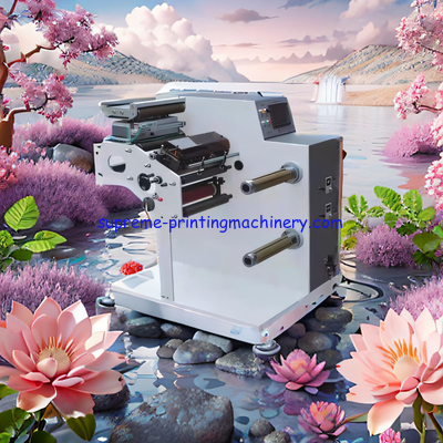 MINI SLIT WIDTH 16MM ADHESIVE LABEL PAPER PROCESS MACHINERY 200M/MIN SLITTING SPEED NARROW PAPER LABEL PLC TENSION EPC