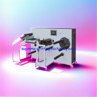 1 YEAR HIGH SPEED LABEL SLITTING MACHINE - SLITTING SPEED 350M/MIN SLITTING NARROW ROLL MATERIAL FULLY SERVO DRIVEN