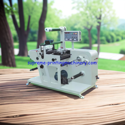 MQ-450Y ROTARY BLANK LABEL DIE CUTING MACHINE WITH SLITTER AIR SHAFT UNWINDING: 6 INCH 1 PC+3 INCH 1 PC REWINDING: 1.5
