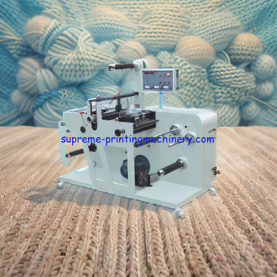 FULL ROTARY BLANK LABEL DIE CUTTING MACHINE WITH SLITTER TURRET REWINDING BLANK ADHESIVE LABEL MATERIAL LAMINATING