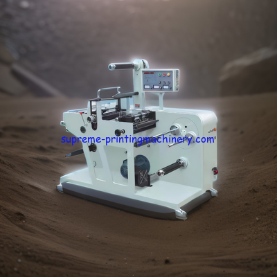 FULL ROTARY BLANK LABEL DIE CUTTING MACHINE WITH SLITTER TURRET REWINDING BLANK ADHESIVE LABEL MATERIAL LAMINATING