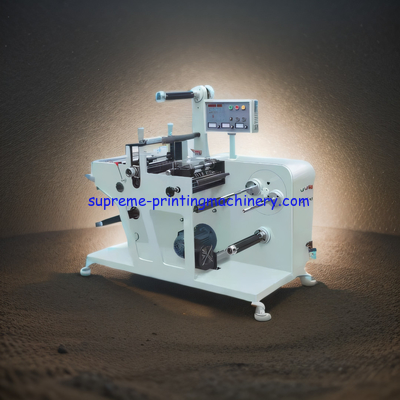 FULL ROTARY BLANK LABEL DIE CUTTING MACHINE WITH SLITTER TURRET REWINDING BLANK ADHESIVE LABEL MATERIAL LAMINATING