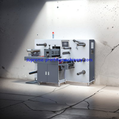 320MM MAX MATERIAL FEEDING WIDTH - SEMI ROTARY LABEL AND SLITTING DIE CUTTING MACHINE OPTIONAL TURRET REWINDING 2 SHAFT