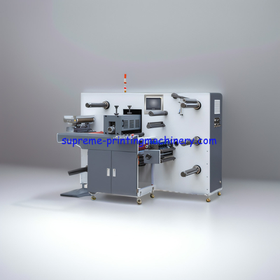 DIE CUTTING LENGTH 200MM-450MM INTERMITTENT ADHESIVE LABEL PAPER PROCESS MACHINERY SEMI-ROTARY DIE CUTTING WITH SLITTING