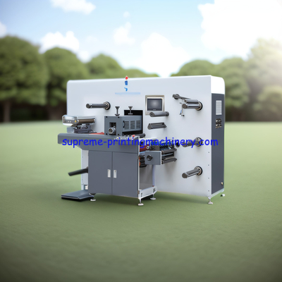 DIE CUTTING LENGTH 200MM-450MM INTERMITTENT ADHESIVE LABEL PAPER PROCESS MACHINERY SEMI-ROTARY DIE CUTTING WITH SLITTING