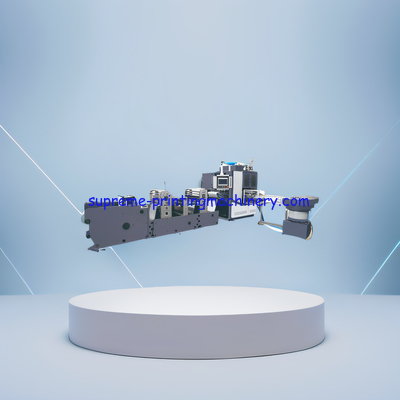 LABLE ADHESIVE PAPER STICKER SOLUTION ADHESIVE LABEL PAPER PROCESS MACHINERY AVAILABLE AUTOMATIC TURRET 4 SHAFTS REWIND