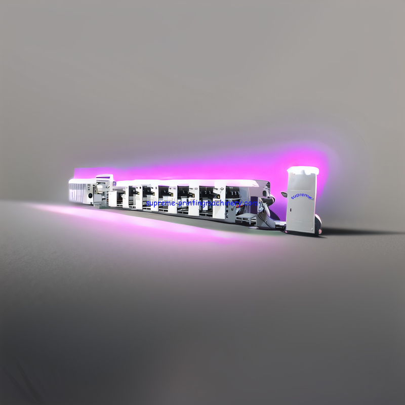 MAX. PRINTING WIDTH 340MM/440MM  LABEL FLEXO PRINTING MACHINES WITH 5-COLOR PRINTING, 2 UV DRYERS, AND 2 ROTARY DIE-CUT
