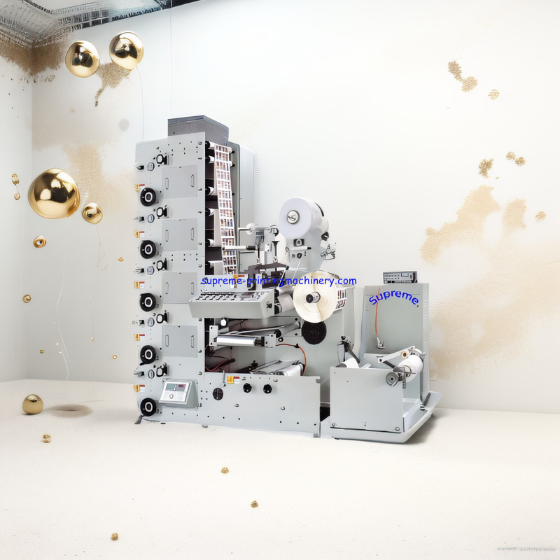 LABEL (LOGO) FLEXO PRINTING MACHINE STANDARD: WITH 1 DIE CUTTING OVERPRINTING PRECISION +-0.1MM MACHINE BODY THICKNESS22