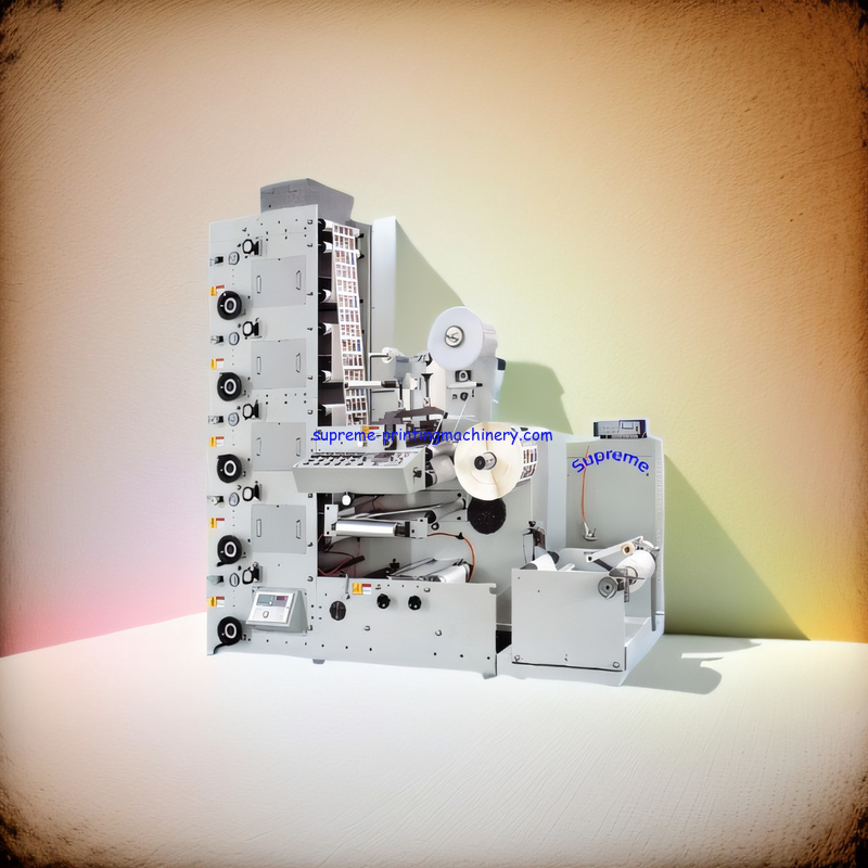 RY-5505L LABEL (LOGO) FLEXO PRINTING MACHINE DIE CUTTING LAMINATING STATION SEPARATED UNWINDING DEVICE TWO SIDE PRINTED