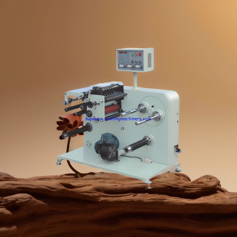 FQ-320FII SLITTING MACHINE MAGNETIC BRAKE AND CLUTH TURRET REWINDING AUTOMATIC INFLATION FOR AIR SHAFT 16MM 8 KNIFES
