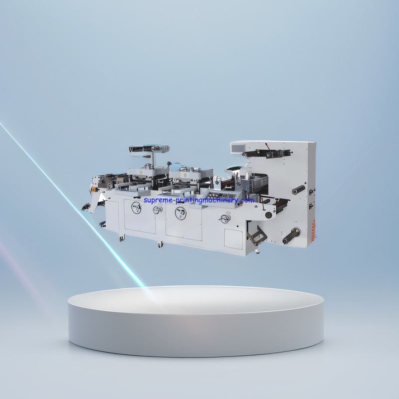 MQ-350C AUTOMATIC LABEL DIE CUTTING AND HOT STAMPING MACHINE  TWO STATION FLATBED TWO HEAD MIDDLE HIGH SPEED 300TIMES/M