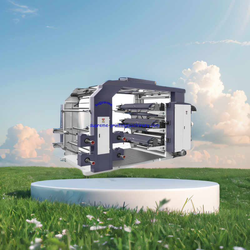 YTGS FLEXO PRINTING MACHINE STACK TYPE 120M/MIN Ø1200MM UNWINDING AND REWINDING DIAMETER SYNCHRONOUS BELT TRANSMMISSION